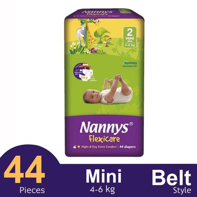 Nannys Flexicare Belt System Baby Diaper (Mini plus) (4-6kg) (44pcs) image