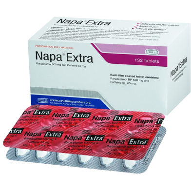 Napa Extra 500 mg Plus 65 mg 12's Strip Tablet image