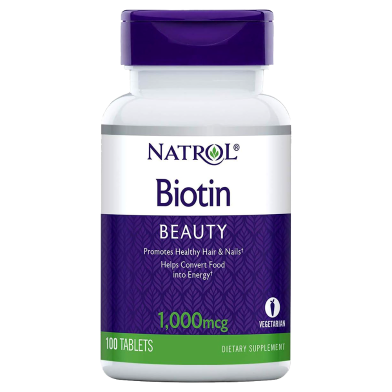 Natrol Biotin Beauty Promotes Healthy Hair, Skin And Nails 1,000mcg - 100 Tablets image