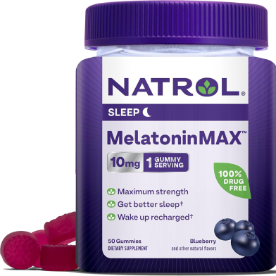 Natrol MelatoninMax Blueberry Gummy 10 mg 50 Gummies image