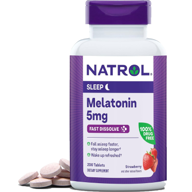 Natrol Melatonin Fast Dissolve Strawberry 5 mg 200 Tablets image