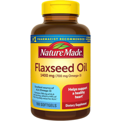 Nature Made Flaxseed Oil 1400 mg (Omega 3, 6, 9 - 100 Softgels) image