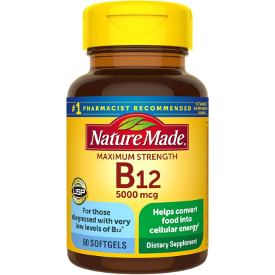 Nature Made Maximum Strength Vitamin B12 5000 mcg – 60 Softgels image