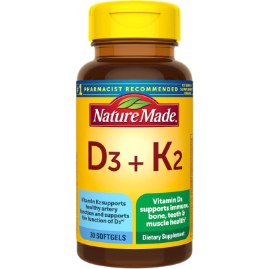 Nature Made Vitamin D3 plus K2 – 30 Softgels image