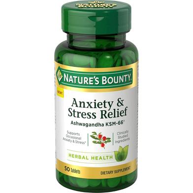 Nature’s Bounty Anxiety and Stress Relief, Ashwagandha KSM-66 - 50 Tablets image