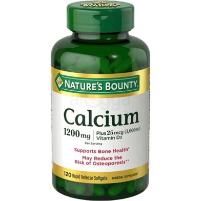 Nature’s Bounty Calcium Plus Vitamin D3 1200 mg 120 Softgels image