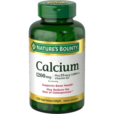 Nature’s Bounty Calcium Plus Vitamin D3 1200mg 120 Softgels image