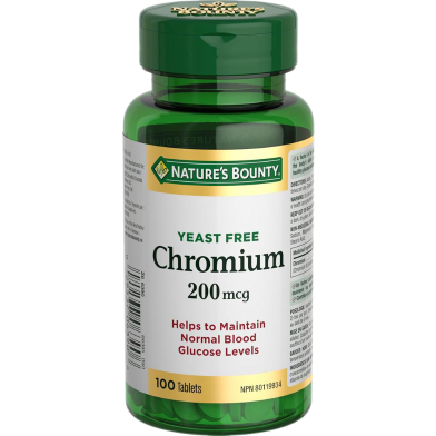 Nature’s Bounty Chromium 200mcg - 100 Tablets image