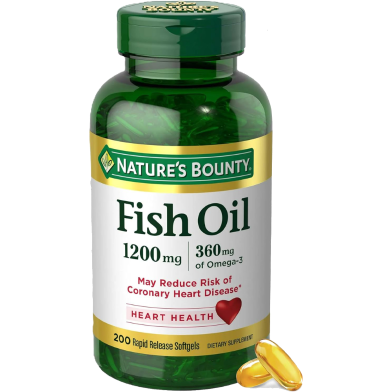 Nature's Bounty Fish Oil Supports Heart Health 1200 mg 360 Mg Omega-3 - 200 Softgels -526279948 image