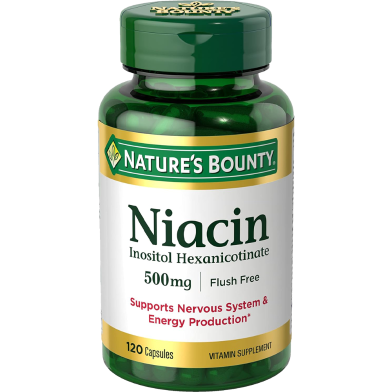 Nature’s Bounty Flush Free Niacin 500mg 120 Capsules image