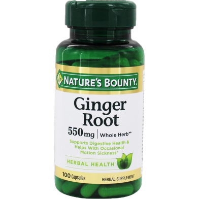 Nature’s Bounty Ginger Root 550 mg 100 Capsules image