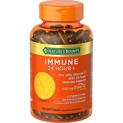 Nature’s Bounty Immune 24 Vitamin C, D and Zinc for Immune Support 1000 mg 120 Softgels image