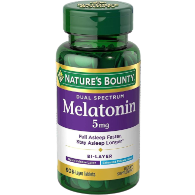 Nature's Bounty Melatonin 5mg Dual Spectrum - 60 Bi-Layer Tablets image