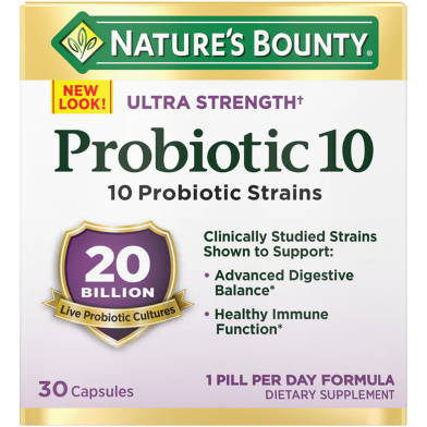 Nature’s Bounty Ultra Strength Probiotic 10 (20 Billion) 30 Capsules image