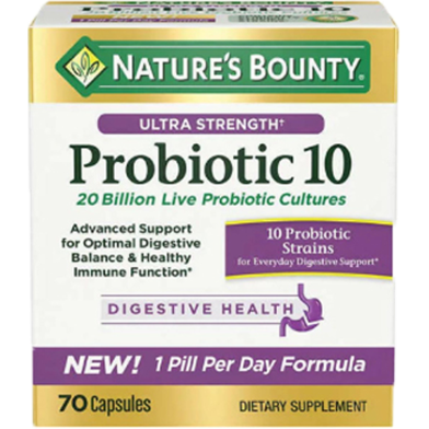 Nature’s Bounty Ultra Strength Probiotic 10 (20 Billion) 70 Capsules image