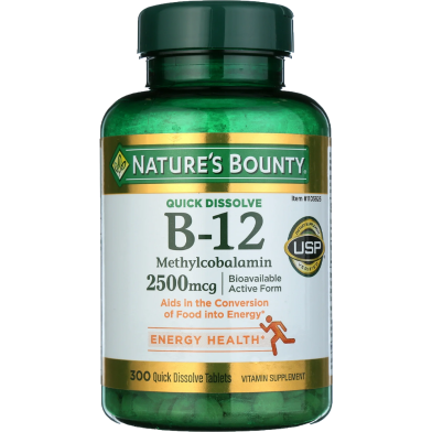 Nature’s Bounty Vitamin B-12 2500 mcg 300 Quick Dissolve Tablets image