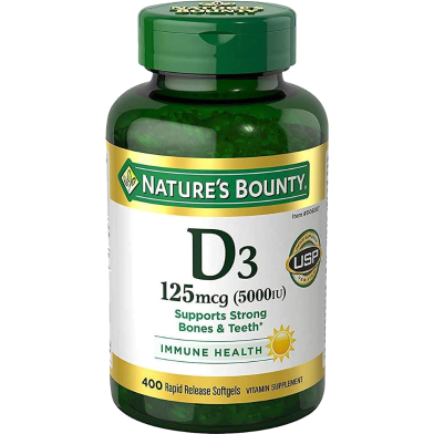 Nature’s Bounty Vitamin D3 125 mcg 5000iu 400 Softgels image