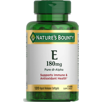 Nature’s Bounty Vitamin E Pure dl-Alpha 180mg (400 IU) 120 Softgels image