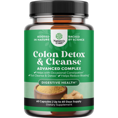 Nature’s Craft Colon Cleanser and Detox Lactobacillus Acidophilus Probiotic Supplement Body Cleanse 60 Counts image