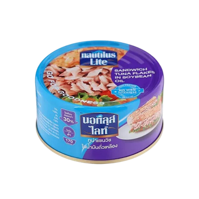 Nautilus L. Sandwich Tuna Flakes In Soybean Oil Can 165gm (Thailand) image