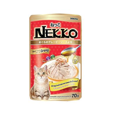 Nekko Foodinnova Adult Pouch Wet Cat Food Tuna Topping Sea Beam In Gravy 70g image