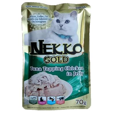 Nekko Gold Pouch Tuna Topping Chicken In Jelly 70g image