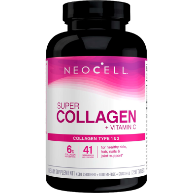 NeoCell Super Collagen Plus C 6,000mg Collagen Types 1 and 3 Plus Vitamin C 250 Tablets image