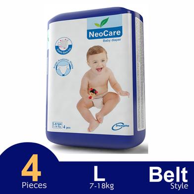 Neocare Premium Belt System Baby Diaper (L Size) (7-18kg) (4pcs) image