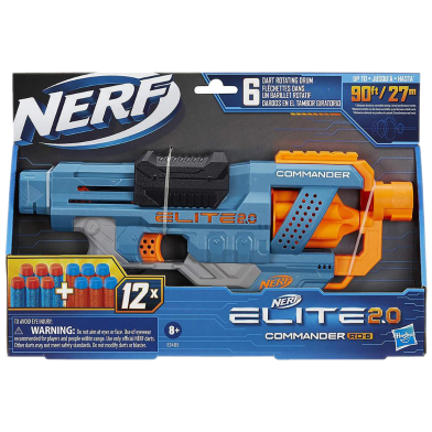 Nerf Elite 2.0 Commander RD-6 Dart Blaster (12 Darts 6-Dart Rotating Drum) Kids Outdoor Toys For Kids image