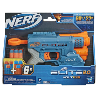 Nerf Elite 2.0 Volt SD-1 Blaster 6 Official Nerf Darts 2 Tactical Rails To Customize For Battle image
