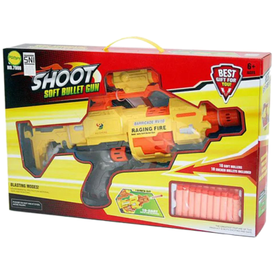 Nerf Shoot Soft Bullet Toy Electric Motorized Nerf Style Toy With 20 Free Darts And Target Board image