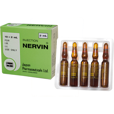 Nervin (100 mg, 50 mg, 100 mg)/2 ml Injection 2 ml ampoule 5's Strip image