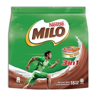 Nestle Milo 3 in1 Active Go Instant Powder Drink Pack 18 gm image
