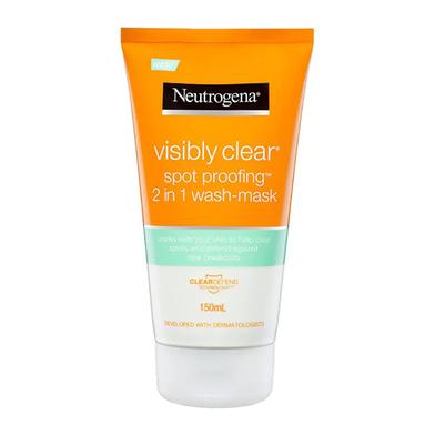 Neutrogena Visibly Clear 2 in 1 Face Wash/Mask 150 ml (UAE) image