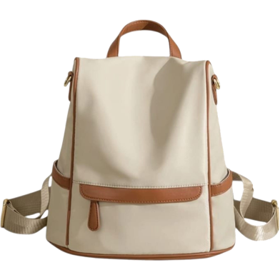 New Design Women Backpack Nylon Waterproof Anti-Theft Travel Bagpack Apricot image