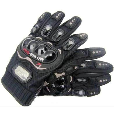 New Pro Biker Half Finger Hand Gloves For Biker- Black image