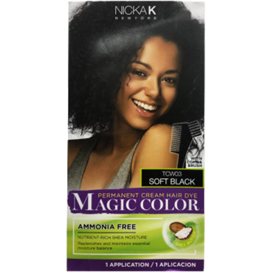 Nicka K Permanent Cream Hair Dye Magic Color - TCW003 Soft Black image