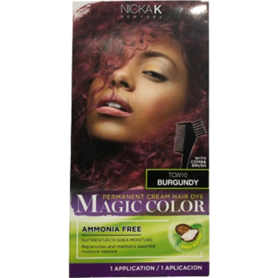 Nicka K Permanent Cream Hair Dye Magic Color - TCW10 Burgundy image