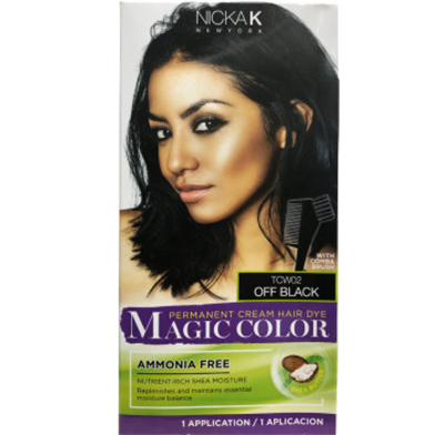 Nicka K Permanent Cream Hair Dye Magic Color - TCW02 Off Black image