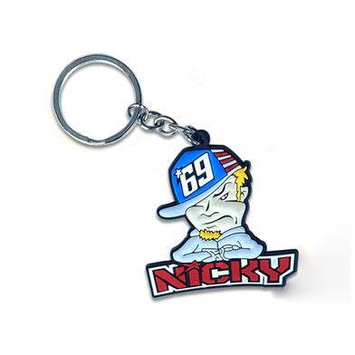 Nicky PVC Keychain Key Ring Red Rubber Motorcycle Bike Car Collectible Gift image