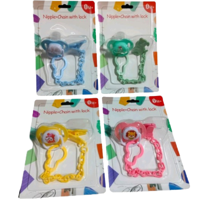 Nipple Plus Lock With Chain Baby Soother With Chain Baby Pacifier Clips Children For Baby Present Baby Clip Nipple Clips Newborn Dummy Holder For Soother 1 Set Multicolor image