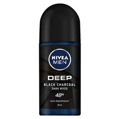 Nivea Men Deep Black Charcoal Dark Wood Roll-On (50 ml) image