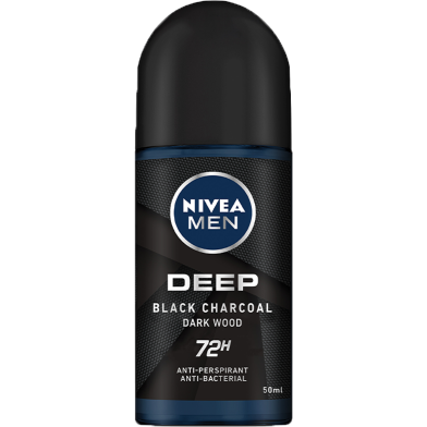 Nivea Men Deep Black Charcoal Dark Wood Roll-On (50 ml) image