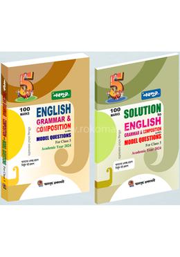 Nobodoot English Grammar And Composition with Model Questions and Solutions - Class 5 image