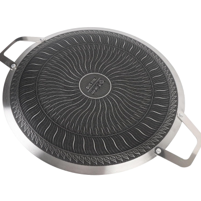 Nonstick Round BBQ Barbecues Plate for Inductions Stove Electric Cooktops image