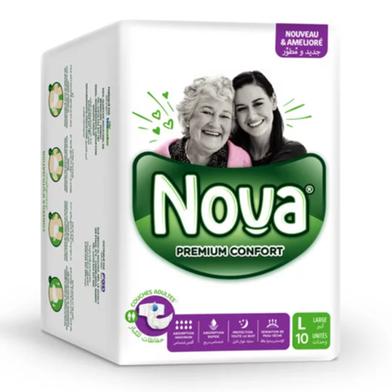Nova Premium Comfort Adult Diaper- Size L, 10 Pcs image