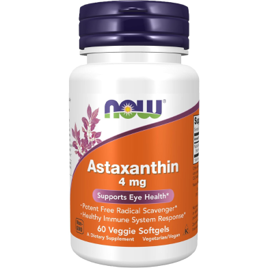 Now Astaxanthin 4mg 60 Veggie Softgels -480706409 image