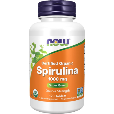 Now Foods Spirulina Double Strength 1000 mg Organic 120 Tablets image