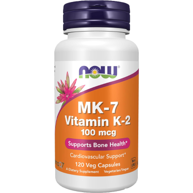 Now Foods Vitamin K2 (MK7) 100 mcg Cardiovascular Support and Bone Health 120 Capsules image