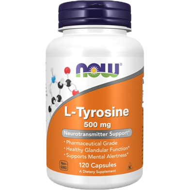 Now L-Tyrosine 500 mg 120 Capsules image